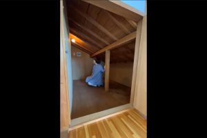 片流れ屋根の修正を活かした大型の屋根裏収納も魅力的